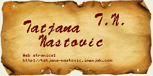 Tatjana Nastović vizit kartica